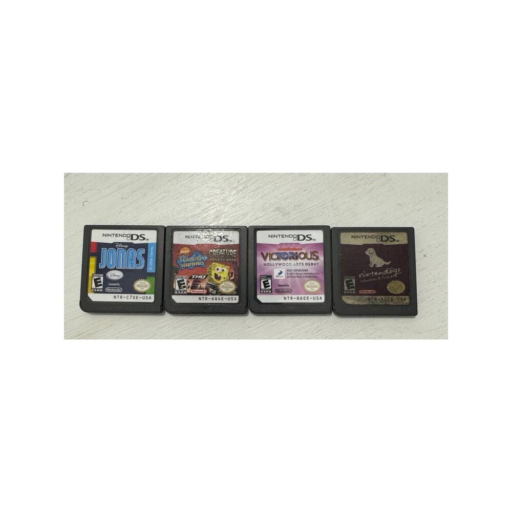 4 Nintendo DS Games Cartridge Only Disney Jonas Victorious Sponge Bob Ninetendog